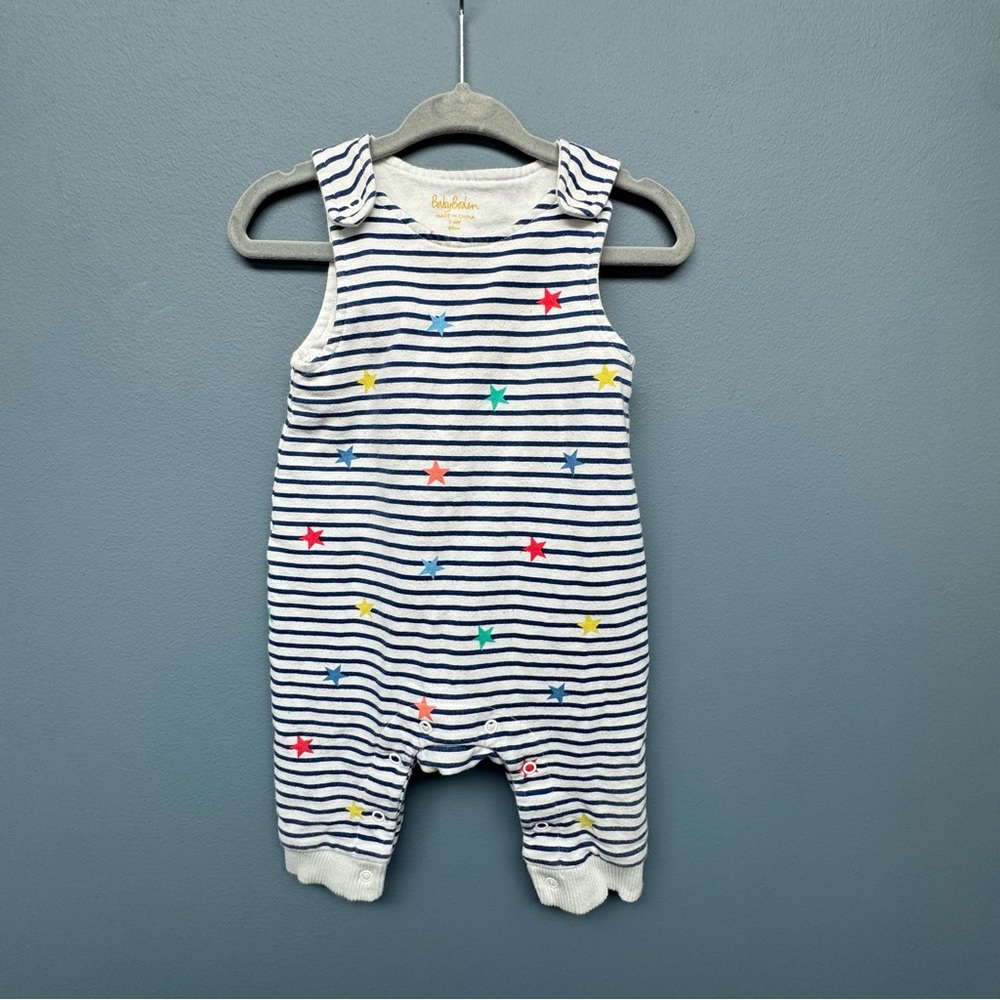 Baby Boden Striped Romper with Stars 3-6 mo